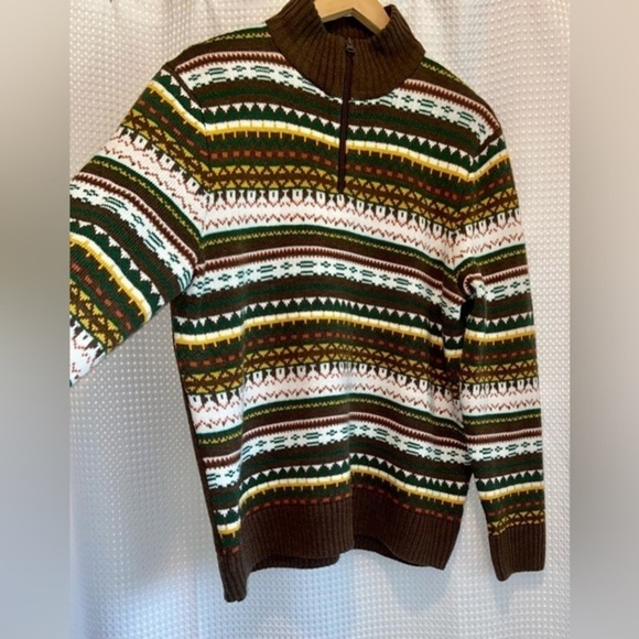 2/40$ Men’s Vintage Mountain Ridge 1/4 zip knit sweater size large - Picture 2 of 11